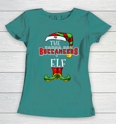 Tampa Bay Buccaneers Christmas ELF Funny NFL Women's T-Shirt 10