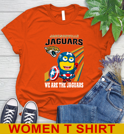 NFL Football Jacksonville Jaguars Captain America Marvel Avengers Minion Shirt Women's T-Shirt 3