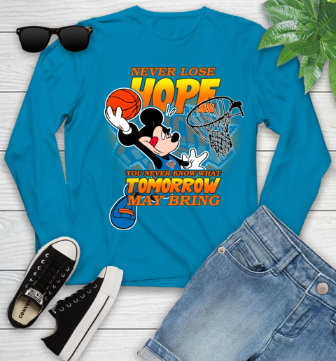 New York Knicks NBA Basketball Mickey Disney Never Lose Hope Youth Long Sleeve 8