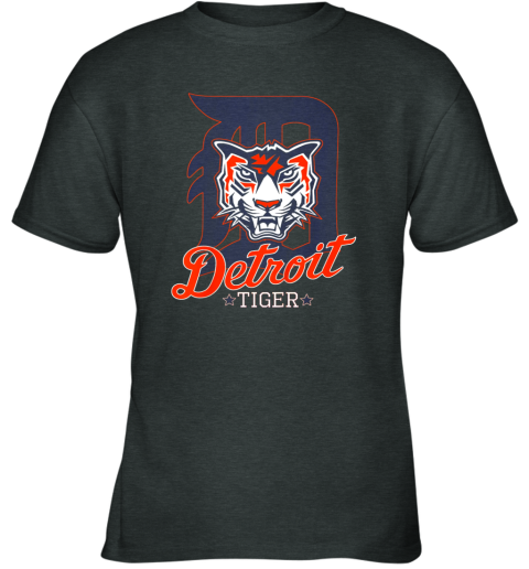ynkz tiger mascot distressed detroit baseball t shirt new youth t shirt 26 front dark heather