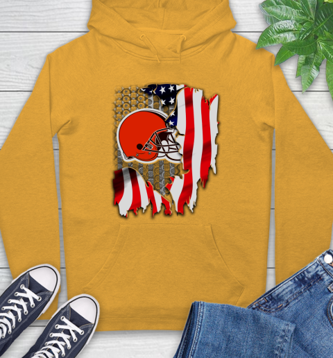 Cleveland Browns NFL Football American Flag Hoodie 2