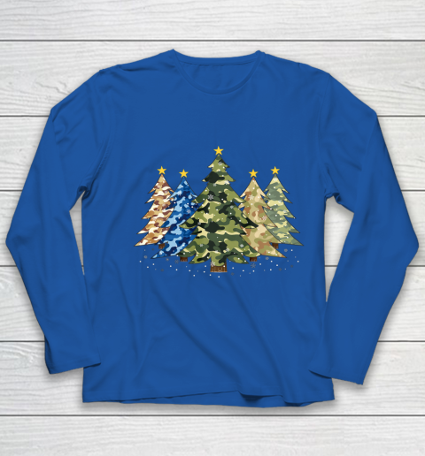 Camo Print Christmas Trees with Camouflage Print Xmas Youth Long Sleeve 7