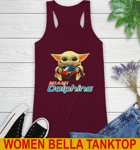 NFL Football Miami Dolphins Baby Yoda Star Wars Shirt Racerback Tank 3