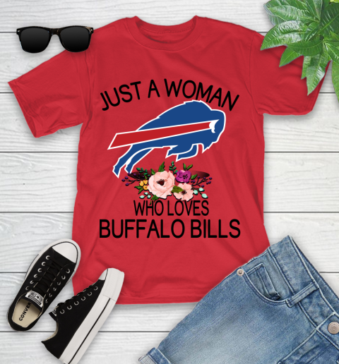 NFL Just A Woman Who Loves Buffalo Bills Football Sports Youth T-Shirt 8