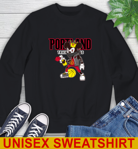 Portland Trail Blazers NBA Basketball Mickey Peace Sign Sports Sweatshirt 2