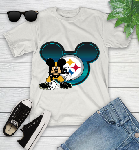 NFL Pittsburgh Steelers Mickey Mouse Disney Football T Shirt Youth T-Shirt 12