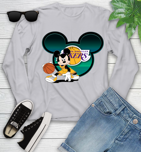 NBA Los Angeles Lakers Mickey Mouse Disney Basketball Youth Long Sleeve - Image 6