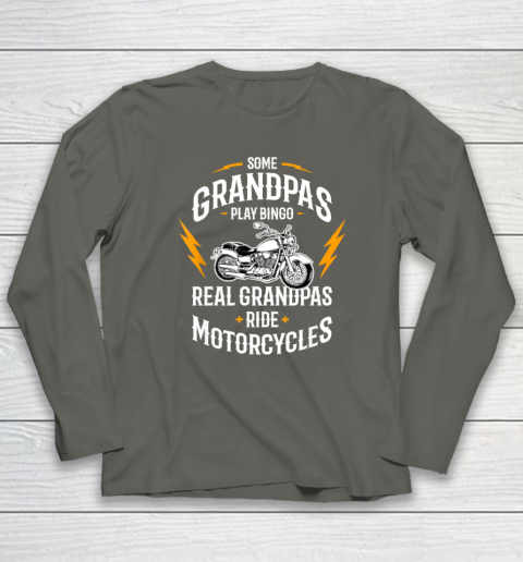 Mens Some Grandpas Play Bingo Real Grandpas Ride Motorcycles Long Sleeve T-Shirt 4