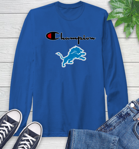 NFL Football Detroit Lions Champion Shirt Long Sleeve T-Shirt 7