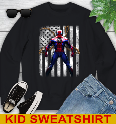 MLB Baseball Washington Nationals Spider Man Avengers Marvel American Flag Shirt Youth Sweatshirt