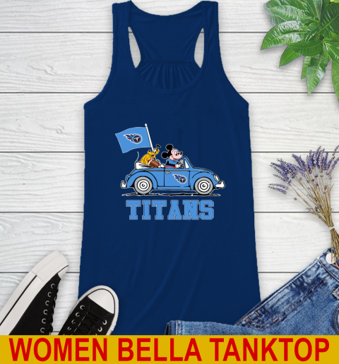 NFL Football Tennessee Titans Pluto Mickey Driving Disney Shirt Racerback Tank 9
