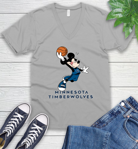 NBA Basketball Minnesota Timberwolves Cheerful Mickey Mouse Shirt
