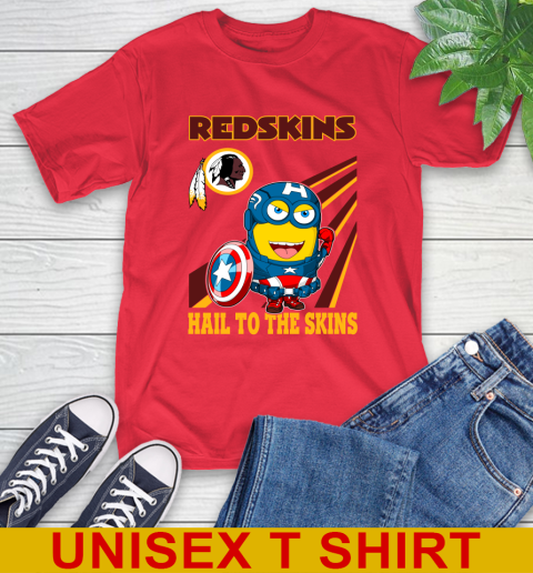NFL Football Washington Redskins Captain America Marvel Avengers Minion Hail To The Skín Shirt T-Shirt 12