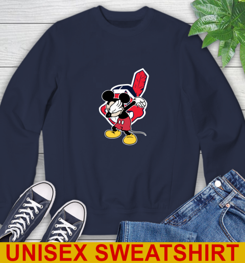 Cleveland Indians MLB Baseball Dabbing Mickey Disney Sports Sweatshirt 3