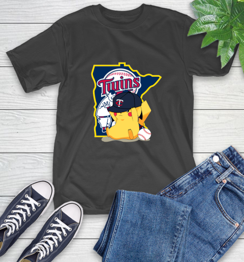 MLB Pikachu Baseball Sports Minnesota Twins T-Shirt 2