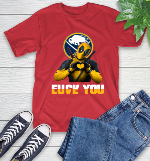 NHL Buffalo Sabres Deadpool Love You Fuck You Hockey Sports T-Shirt 11
