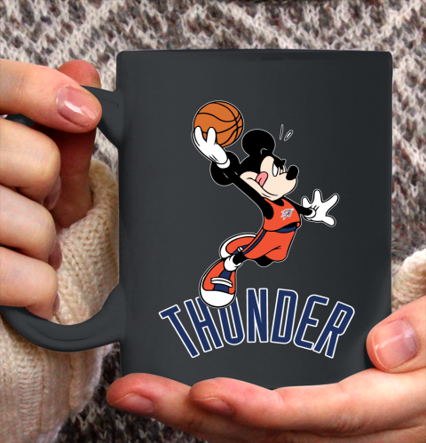 NBA Basketball Oklahoma City Thunder Cheerful Mickey Mouse Shirt Ceramic Mug 15oz