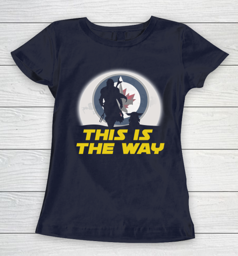 Winnipeg Jets NHL Ice Hockey Star Wars Yoda And Mandalorian This Is The Way Women's T-Shirt 2