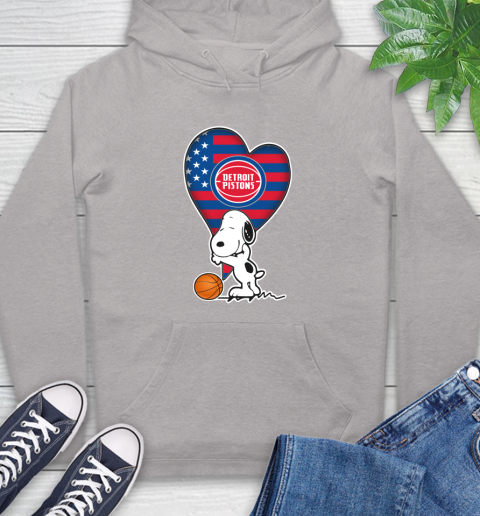 Detroit Pistons NBA Basketball The Peanuts Movie Adorable Snoopy Hoodie 12