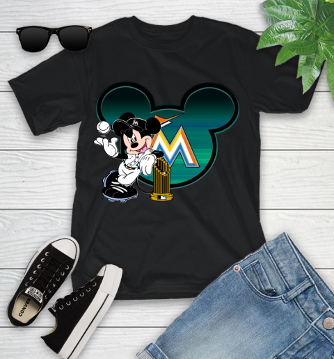 MLB Miami Marlins The Commissioner's Trophy Mickey Mouse Disney Youth T-Shirt 2