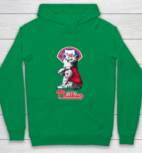 MLB Baseball My Cat Loves Philadelphia Phillies Youth Hoodie 4