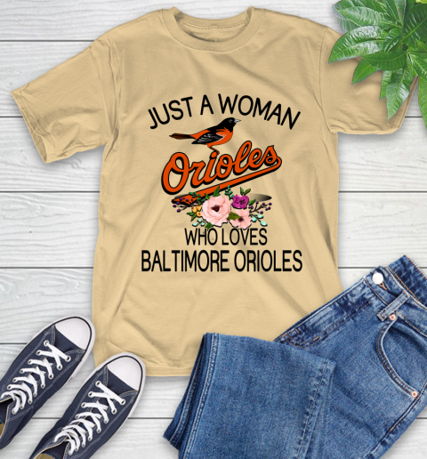 MLB Just A Woman Who Loves Baltimore Orioles Baseball Sports T-Shirt 6