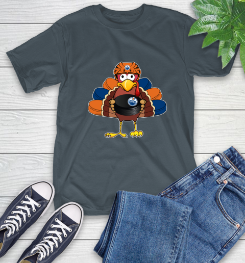 Edmonton Oilers Turkey Thanksgiving Day T-Shirt 9