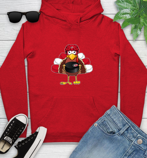 Carolina Hurricanes Turkey Thanksgiving Day Youth Hoodie 11
