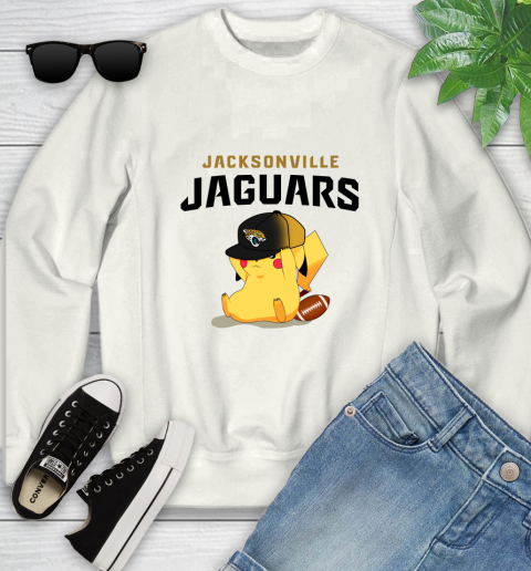 NFL Pikachu Football Sports Jacksonville Jaguars Youth Sweatshirt