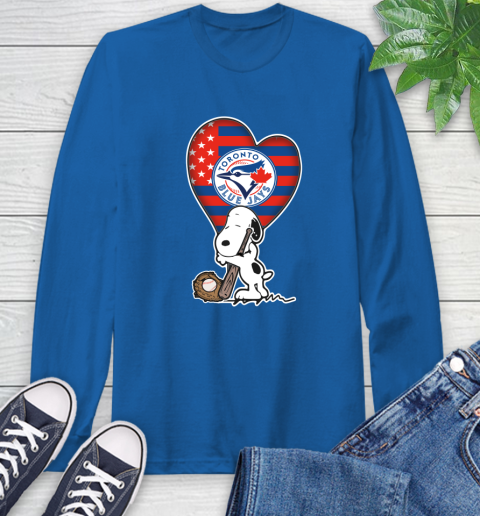 Toronto Blue Jays MLB Baseball The Peanuts Movie Adorable Snoopy Long Sleeve T-Shirt 10 Toronto Blue Jays MLB Baseball The Peanuts Movie Adorable Snoopy Long Sleeve T-Shirt - Image 10