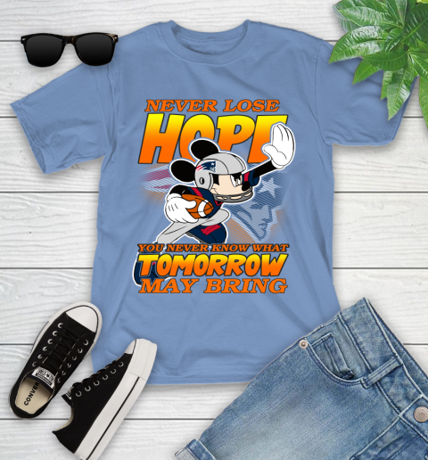 New England Patriots NFL Football Mickey Disney Never Lose Hope Youth T-Shirt 15