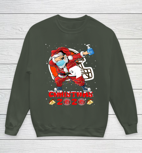 Cleveland Browns Funny Santa Claus Dabbing Christmas 2020 NFL Youth Sweatshirt 8