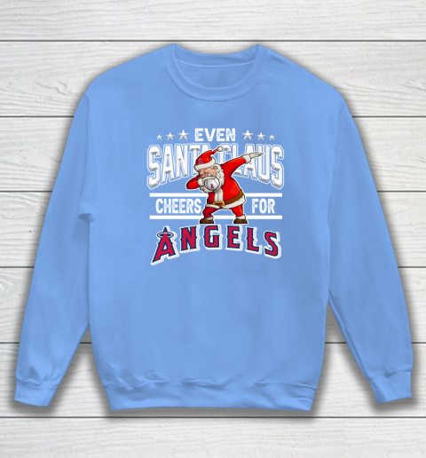 Los Angeles Angels Even Santa Claus Cheers For Christmas MLB Sweatshirt 8