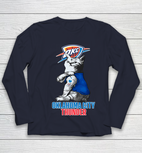 NBA Basketball My Cat Loves Oklahoma City Thunder Youth Long Sleeve 2