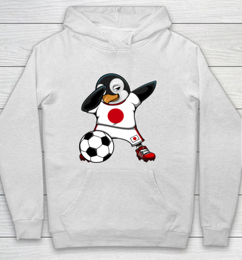 Dabbing Penguin Japan Soccer Fans Jersey Flag Football Lover Hoodie