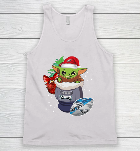 Philadelphia Eagles Christmas Baby Yoda Star Wars Funny Happy NFL Tank Top 2
