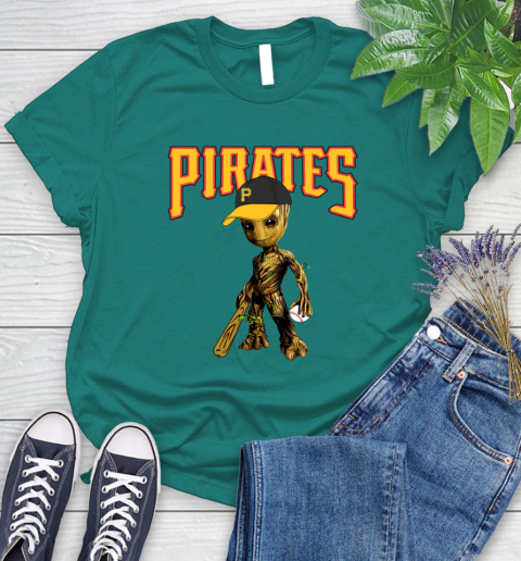 MLB Pittsburgh Pirates Groot Guardians Of The Galaxy Baseball Women's T-Shirt 12