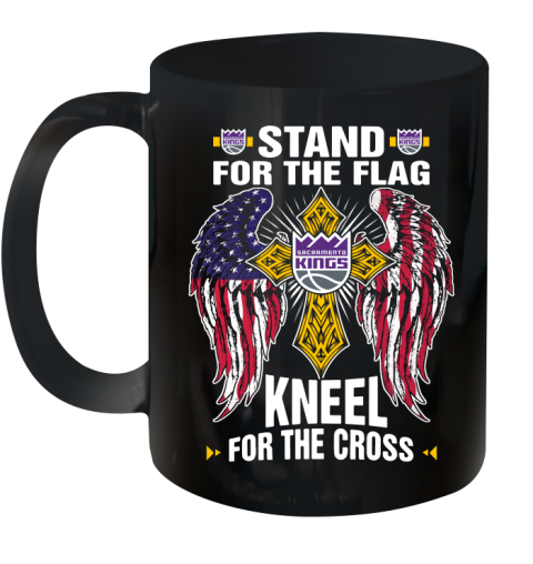 NBA Basketball Sacramento Kings Stand For Flag Kneel For The Cross Shirt Ceramic Mug 11oz