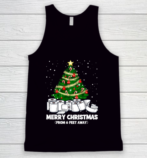 Funny Christmas Tree Santa Quarantine Social Distance Gift Tank Top