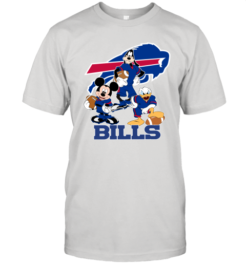 Mickey Donald Goofy The Three Buffalo Bills Football Unisex Jersey Tee