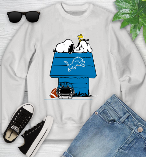 Detroit Lions NFL Football Snoopy Woodstock The Peanuts Movie Youth Sweatshirt