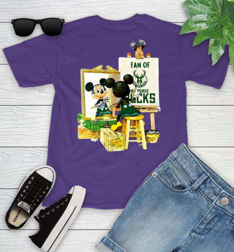 NBA Basketball Milwaukee Bucks Mickey Drawing Shirt 96