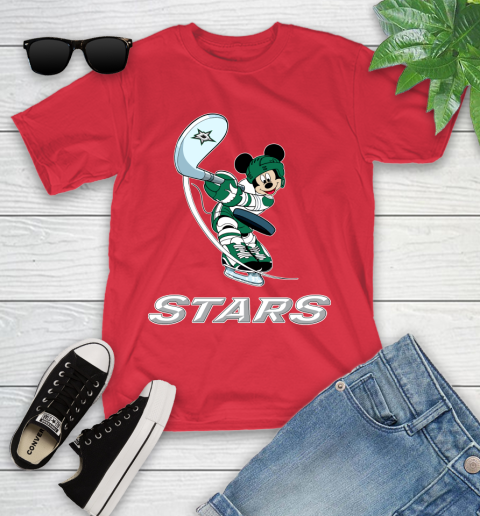 NHL Hockey Dallas Stars Cheerful Mickey Mouse Shirt Youth T-Shirt 10