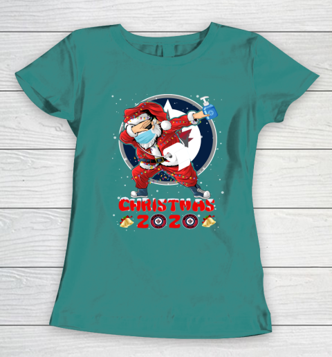 Winnipeg Jets Funny Santa Claus Dabbing Christmas 2020 NHL Women's T-Shirt 10