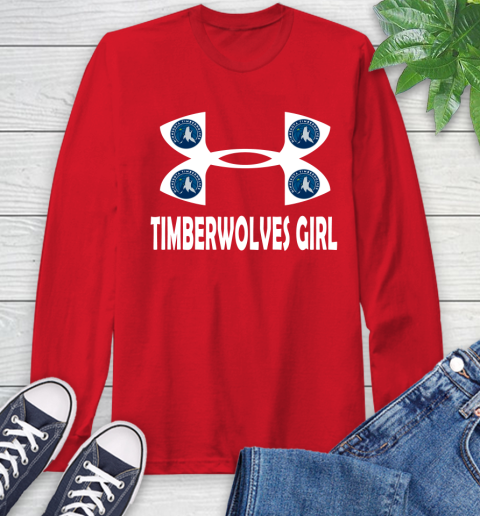 NBA Minnesota Timberwolves Girl Under Armour Basketball Sports Long Sleeve T-Shirt 11