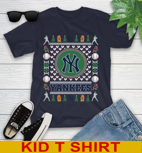 New York Yankees Merry Christmas MLB Baseball Loyal Fan Youth T-Shirt - Image 3