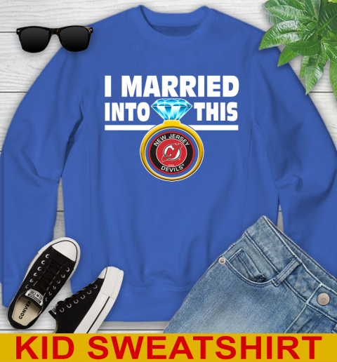 New Jersey Devils NHL Hockey I Married Into This My Team Sports Youth Sweatshirt 6