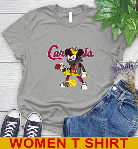 St.Louis Cardinals MLB Baseball Mickey Peace Sign Sports Women's T-Shirt 11