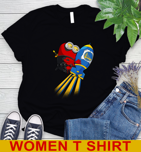 NBA Basketball Golden State Warriors Deadpool Minion Marvel Shirt Women's T-Shirt