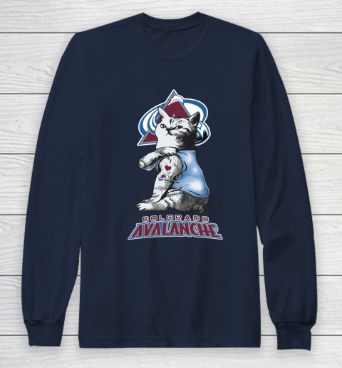 NHL My Cat Loves Colorado Avalanche Hockey Long Sleeve T-Shirt 2